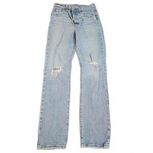 Levi’s 501 Jeans Women's 25x30 Distressed Medium Wash Button Fly